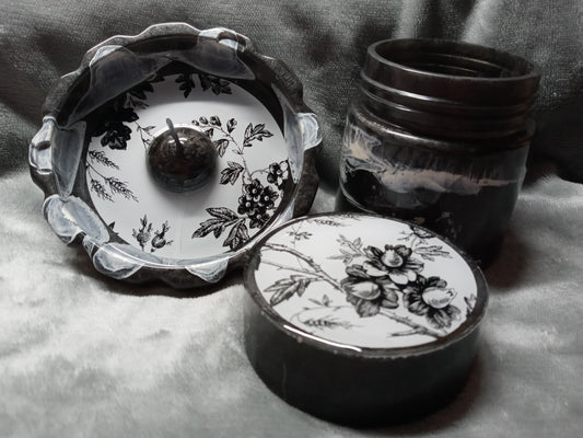 Black & White Stash Jar set