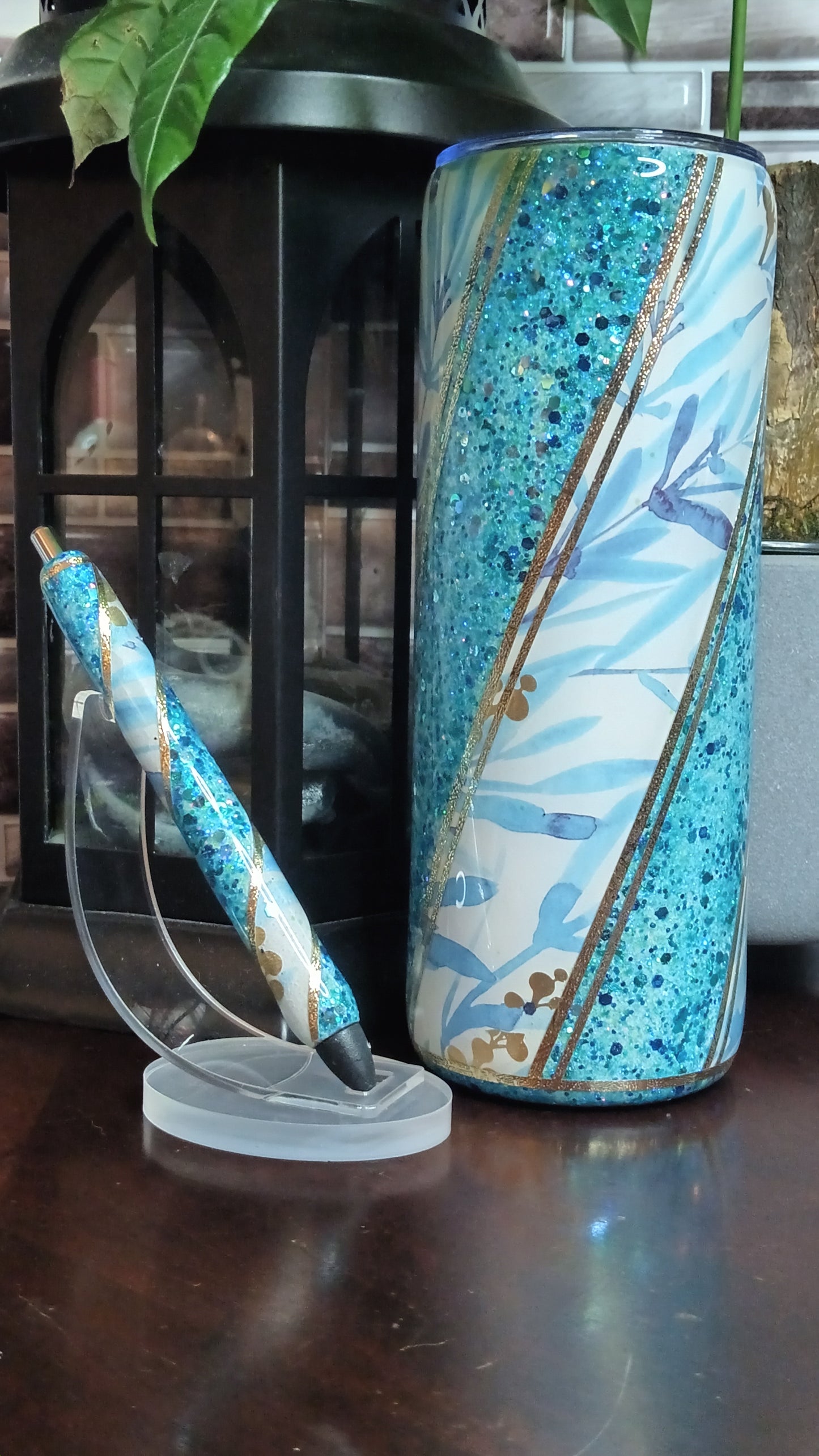 Blue & Gold Twist office set